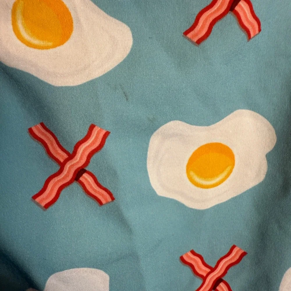 Mosmann Australia XL Bacon Egg Swim Trunks Mens Board Shorts Elastic Waist Lined